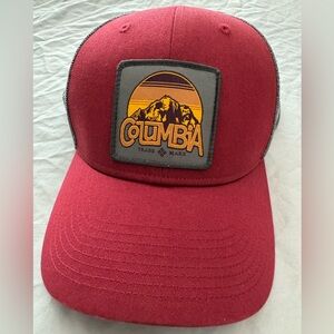COLUMBIA (trademark) cap. With Columbia patch on front